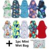 10pcs Organic Bamboo Charcoal Washable Hygiene Menstrual Pads Heavy Flow Sanitary Pads Lady Cloth Pad Reusable Pads