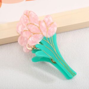 Rhinestone Acetate Cream Cherry Hair Claws For Women