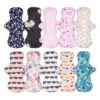 10PCS Large Trim Bamboo Charcoal Waterproof Reusable Cloth Menstrual Pads Period Women Pad Sanitary Napkin Towel