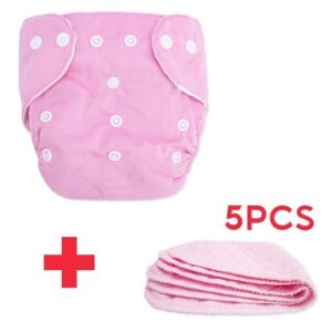 6 Pieces Newborn Diapers Baby Cotton Diapers Adjustable Size Waterproof