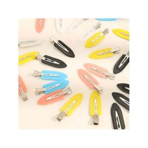 6pcs Cream-Colored Seamless Hair Duck Bill Crimping Side Clips, Salon Hairstyg Accessories