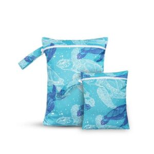 2pcs/set Waterproof And Reusable Wet Dry Bags For Diapers Travel Beach Pool Daycare Baby Items Yoga Gym Bag for Swimsuit