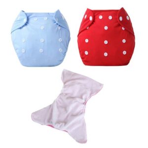 3pcs Cloth Diaper with Adjustable Snap Reusable Washable Breathable Baby Diaper Pants New,Thick NO5242