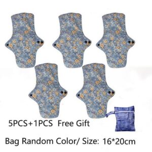 5pcs 19*26cm Reusable Sanitary Pads Mom Pads Washable Full Cotton Postpartum Nursing Pads Menstrual Gasket Sanitary Towel