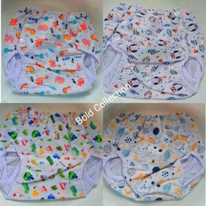 3PCs Quality Printed Washable Waterproof Nylon Urine Baby Pant624M