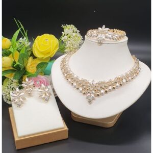 Arabian Delights Ravishing Stone Out Italian Gold 4 In 1 Jewelry Set