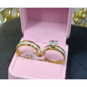 2 Pieces Wedding Ring Set /Ring Bag