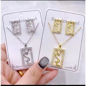 2-in-1 Necklace & Earrings -Set