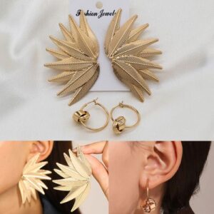 2-piece Metal Design Sense Gold Creative Pendant Set