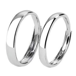 2024 Luxury Silver Color Wedding Rings Set+ Gift Box