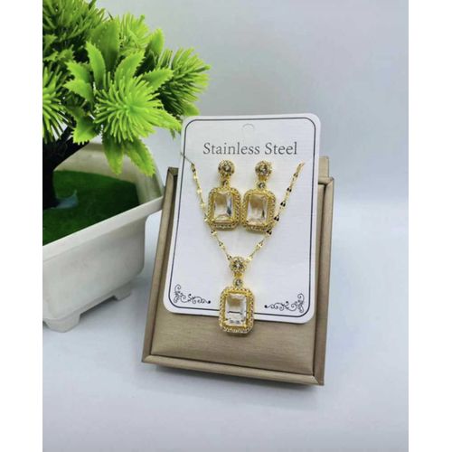 Set Crystal Diamond Earring And Necklace