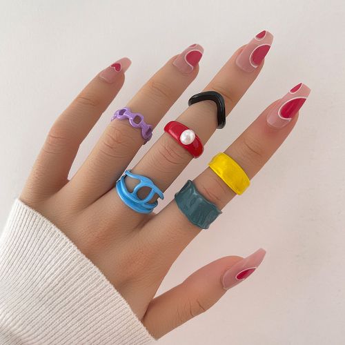 Beautiful Coloured Metal Knuckle Ring Set