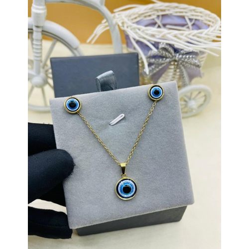 Blue eyed set earring and necklace