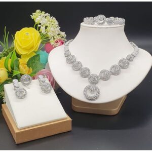 Arabian Delights Full Stone Exqiusite Combo Of Complete Italian Gold 4 In 1 Jewelry Set