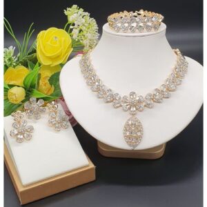 Arabian Delights Perfect All Stone Italian Gold 4 In 1 Jewelry Set