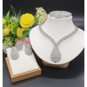 Arabian Delights Top Notch Full Stone Italian Gold 4 In 1 Jewelry Set