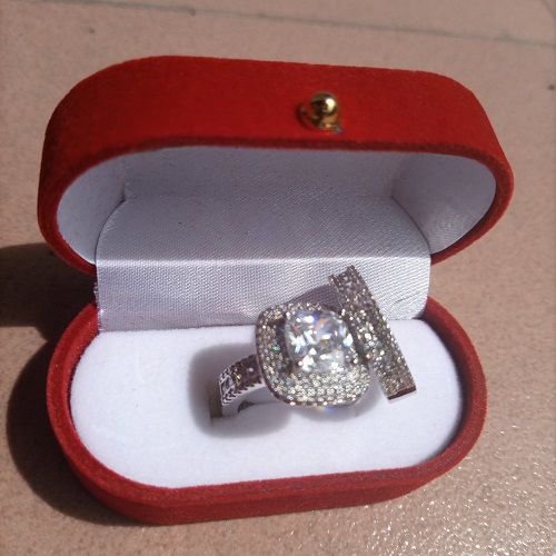 Classic Beautiful Bridal Ring Set- Silver