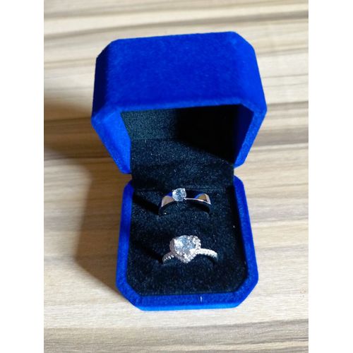 Adjustable Couples Love Heart Wedding Ring Set