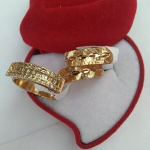 Brazilian Karat Gold Plated Bridal Ring Set