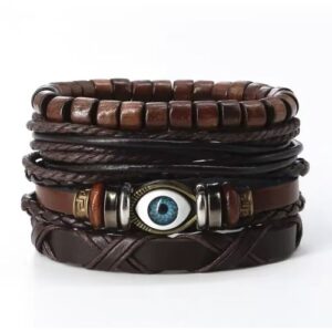 Boho Multilayer Leather Bracelet Set For Men