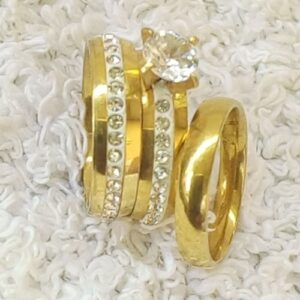 24 Karat Gold Plated Complete Couple Ring Sets D18