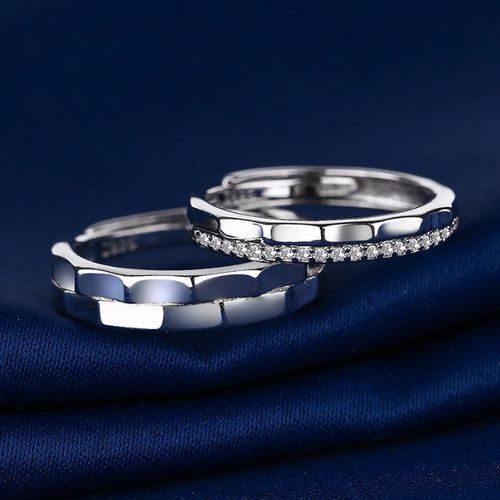 Silver Couple Ring Set+Box