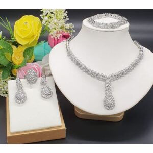 Arabian Delights Black And Lovely Ice Out Italian 4 In 1 Jewelry Set