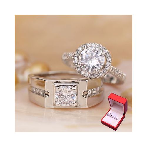 Adjustable Couples Wedding Ring Classy Set