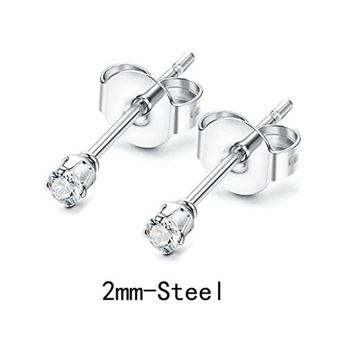 9 Pairs/18 Pcs Stainless Steel Fashion 2mm Small Earrings Ladies Men Round Cartilage Earrings Set