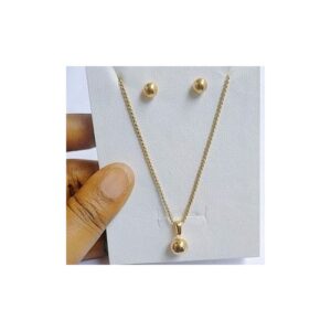 Ball Pendant Necklace &Stud Ball Earrings -Set