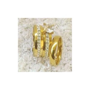 22 Karat Gold Plated Brazilian Couple Ring Set T2