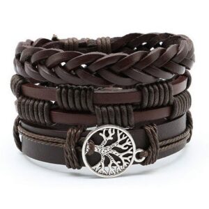 3PCS/SET Multilayer Vintage Leather Braided Bracelet