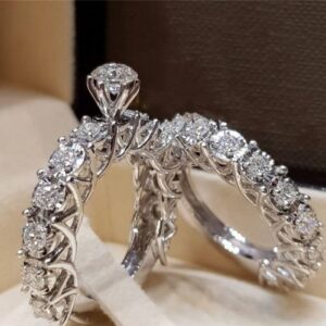 2Pcs/Set Women Rings Fashion Jewelry Wedding