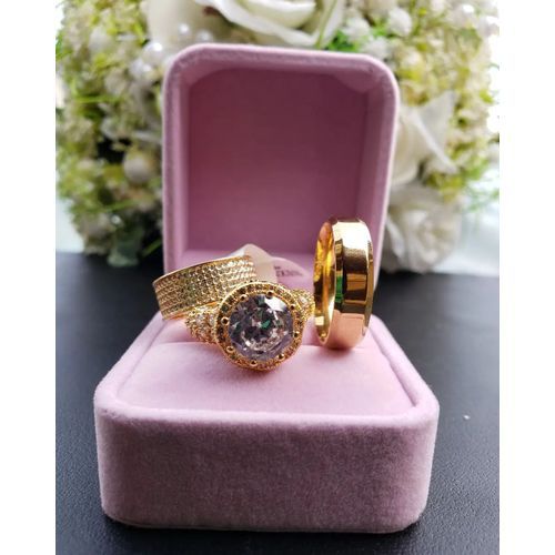 22karat High Quality Gold Plated Complete Couple Ring Set