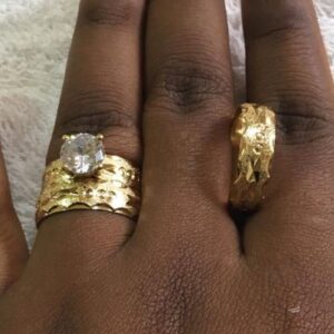 Brazilian Gold Plated Bridal Ring Set(Three In One)
