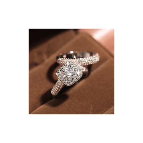 2023 Luxury Complete Couple Ring Set Silver