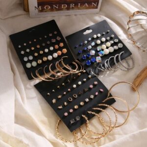 20Pairs Women's Fashion Earrings Studs Set For Daily Wear