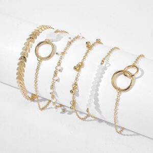 A4 Fashion Layers Of Women Fringe Beaded Bracelet Set - 6 Pcs