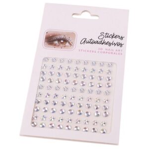 Self Adhesive Face Gems Hair Body Rhinestones Gems Colorful Crystals Stickers for DIY Crafts Face Makeup Manicure,ZH664 White NO5114