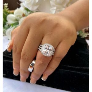 Amira'S Silver Design Super Exclusive & Original Couples Silver Wedding/Engagement Ring Set (U.S.A)