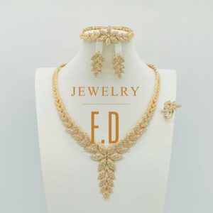 Arabian Delights Super First Grade Quality & Sophisticated Super Bling Complete Italian Gold 4 In 1 Jewelry Set