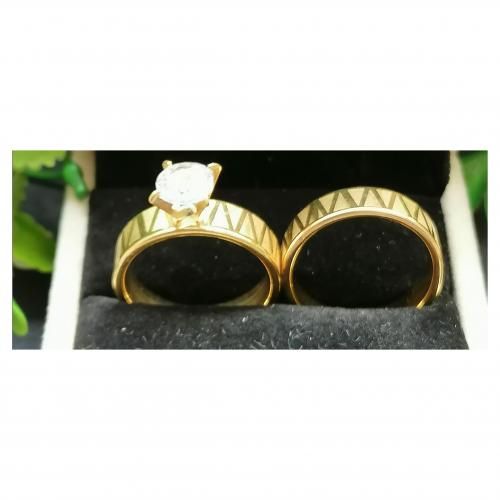 18karat Gold Plated Couple Ring Set