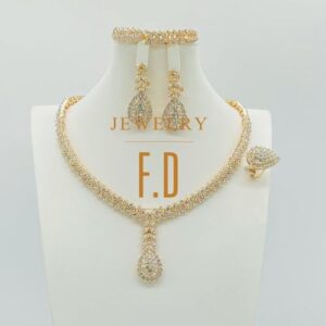Arabian Delights Ladies Desired Super Sophisticated Iced Complete Arabian Gold 4 In 1 Jewelry Set