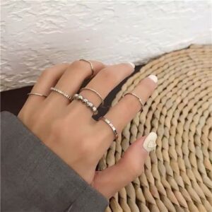 6 Silver Knuckle Ring Sets