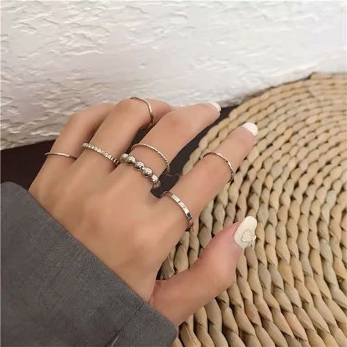 6 Silver Knuckle Ring Sets