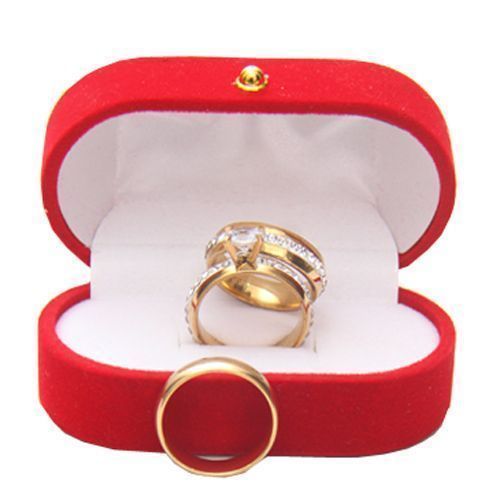 22 Karat Gold Plated Rommanel Wedding Ring Set