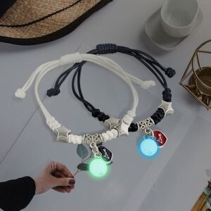 2Pcs/Set Couple Luminous Heart Bracelets