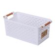Plastic Bathroom Storage Basket Desktop Cosmetics Holder Box Kitchen ContainerWhite