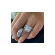 White Diamond Wedding Ring Complete Couple Set -plated
